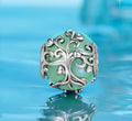 925 silver lucky tree pendant with Dongling stone inlay, 1.2cm height, 0.45cm aperture