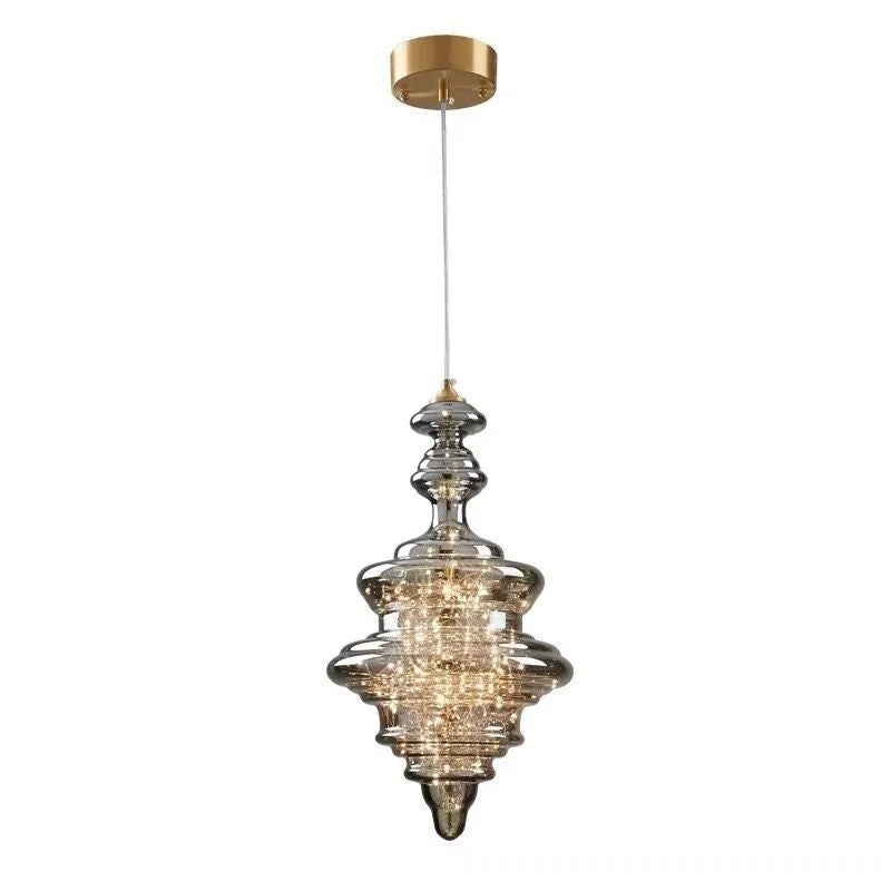 Modern glass droplight chandelier with adjustable suspension showing clean contemporary design