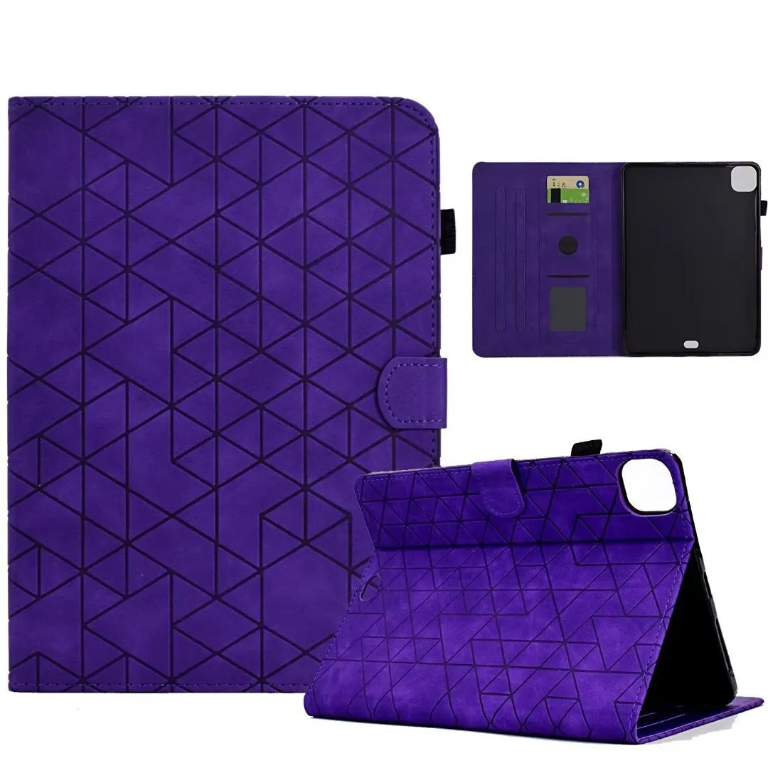 iPad leather case with diamond frosted finish and built-in card holder for iPad Pro 11