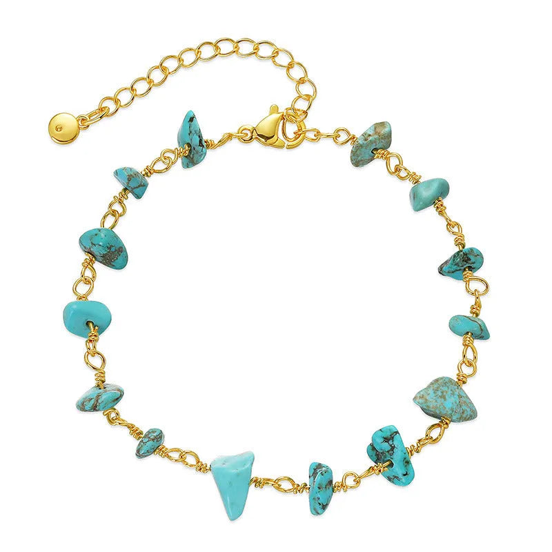18K copper geometric women's bracelet with irregular gravel design and crystal elements