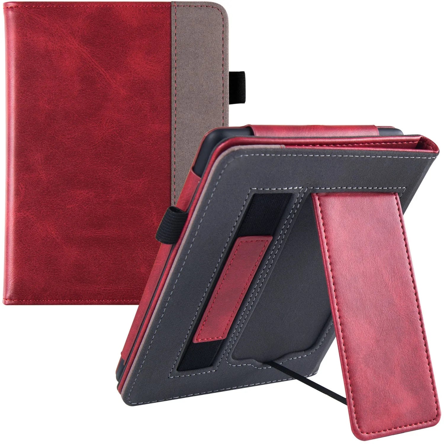 Kindle Paperwhite 5 leather case with integrated wrist strap bracket in multiple colour options