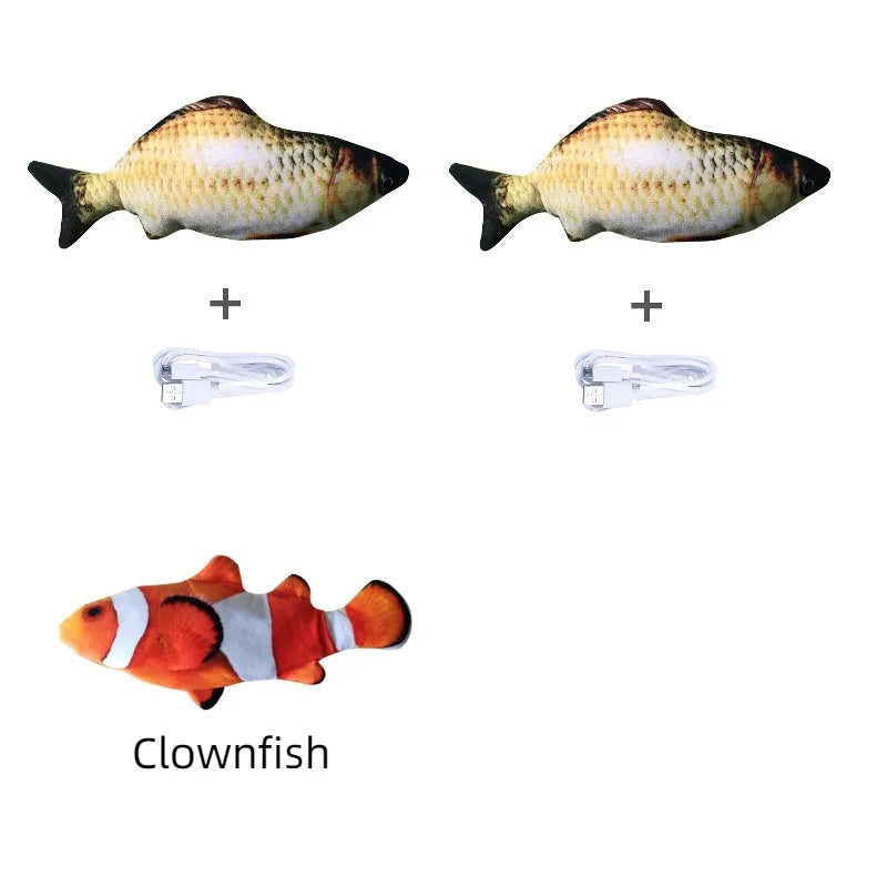 30cm long multicolour electric jumping fish simulation cat toy with USB cable