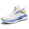 Men's high-top breathable running shoes with mesh construction and buckle fastening in fluorescent colours