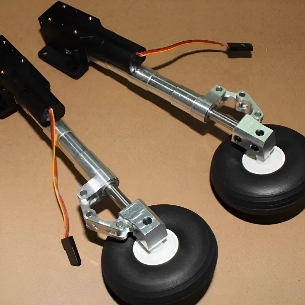 Alloy retractable shock-absorbing landing gear for model aircraft with wheels