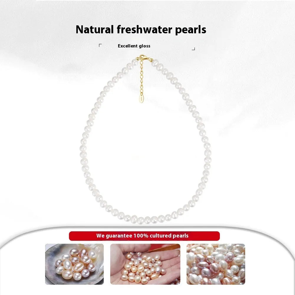 Women's adjustable silver necklace featuring a single round 6-7mm freshwater pearl on a chain.