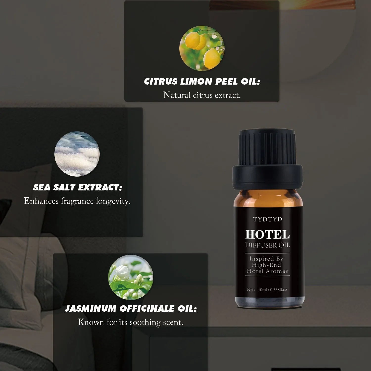 10ml bottle of natural plant fragrance essential oil for diffusers and blending
