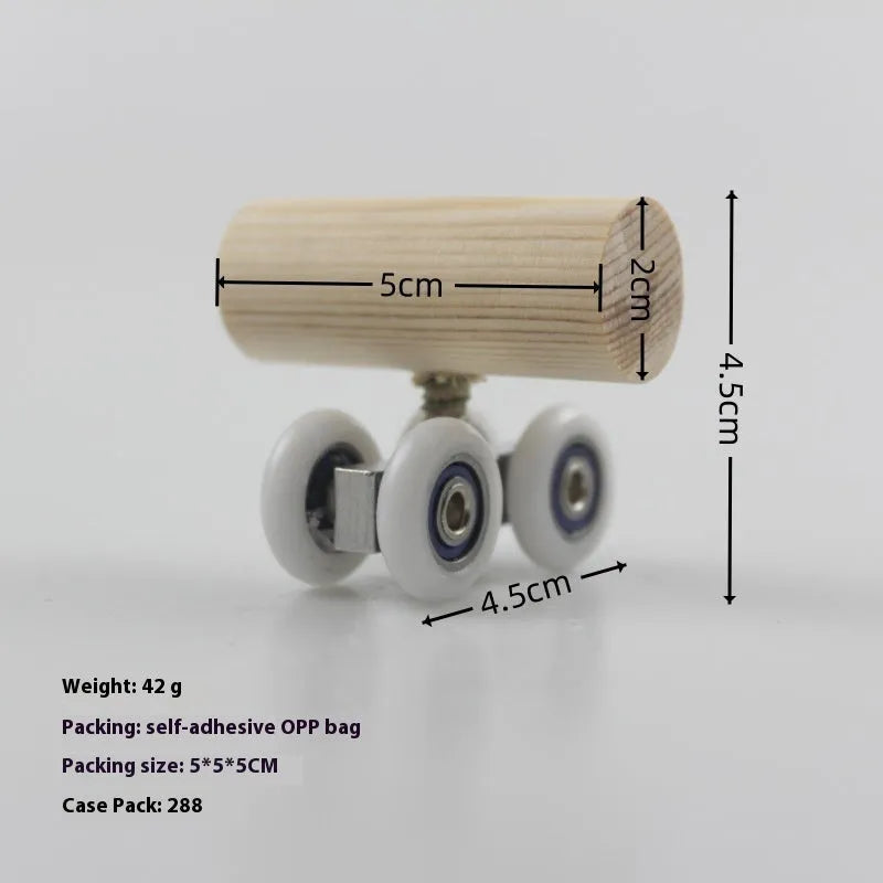 Small rollerskate-shaped bird puzzle toy made of pine and metal measuring 50x20x21mm