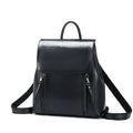 Genuine leather women's backpack in large square vertical design with shoulder straps