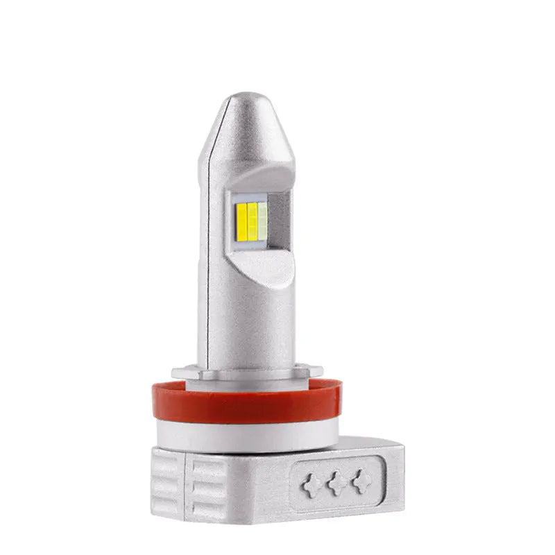 LED car fog lamp retrofit bulb with aluminium housing for universal vehicle fit.
