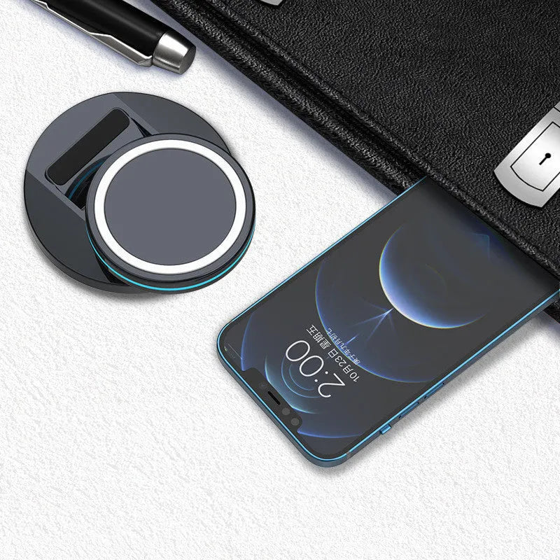 Apple-compatible magnetic wireless charger folding stand for iPhone 12 with 3-in-1 design