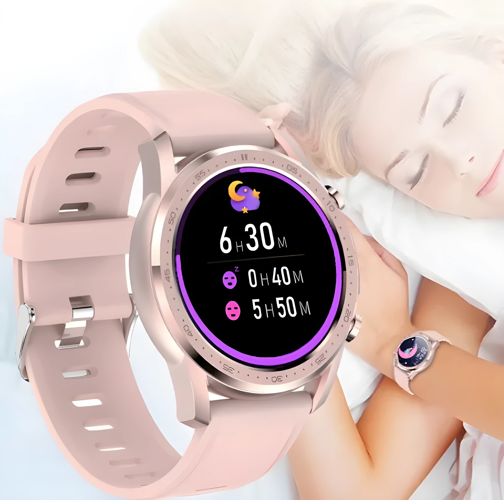 Youth2 Body Temperature Smart Bracelet in black or grey with 1.3-inch touchscreen on wrist.