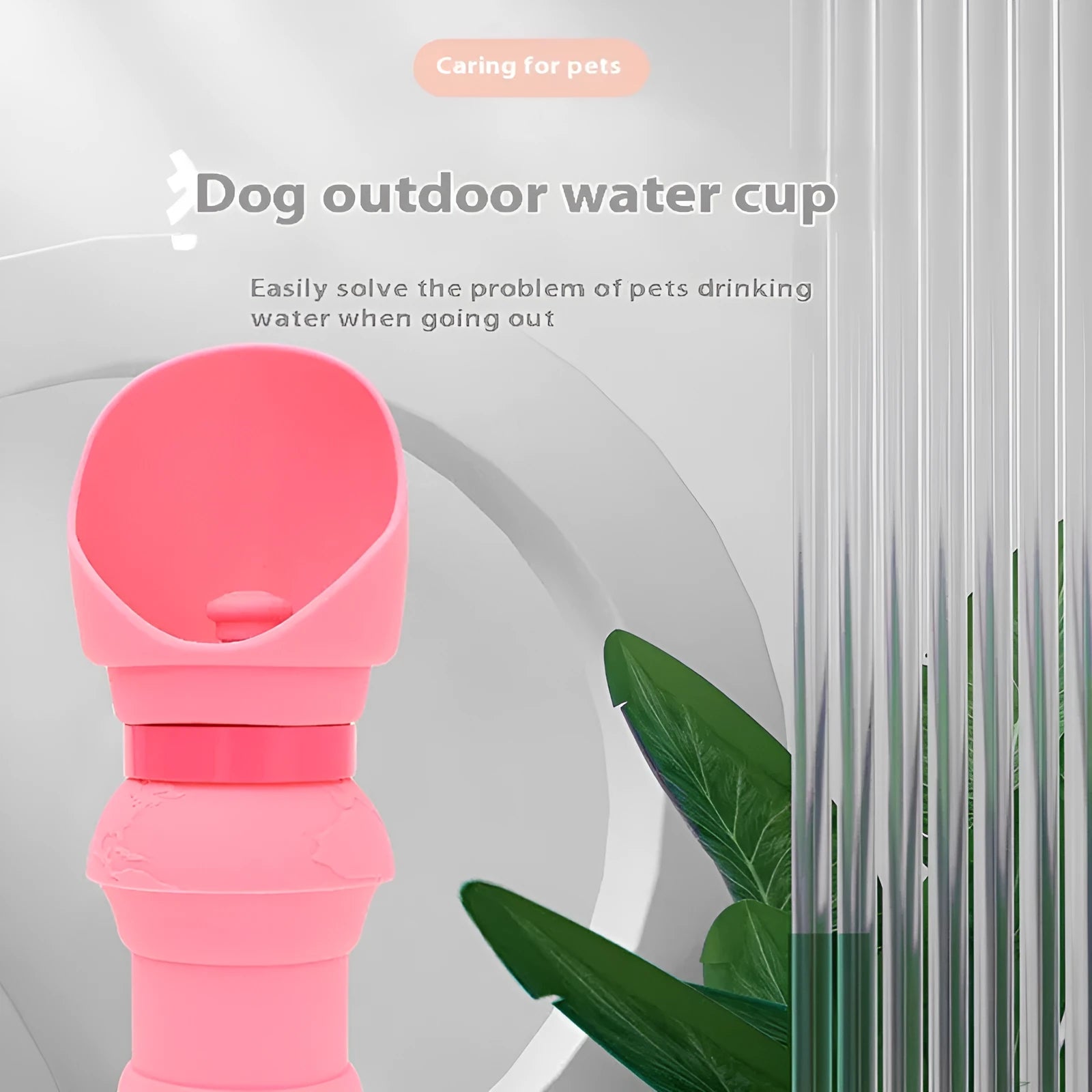 Collapsed and opened views of a silicone pet folding water cup in various colours