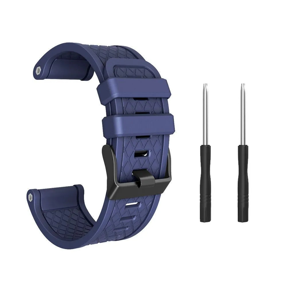 Jiaming compatible 26mm silicone sports watch strap shown in multiple colour options