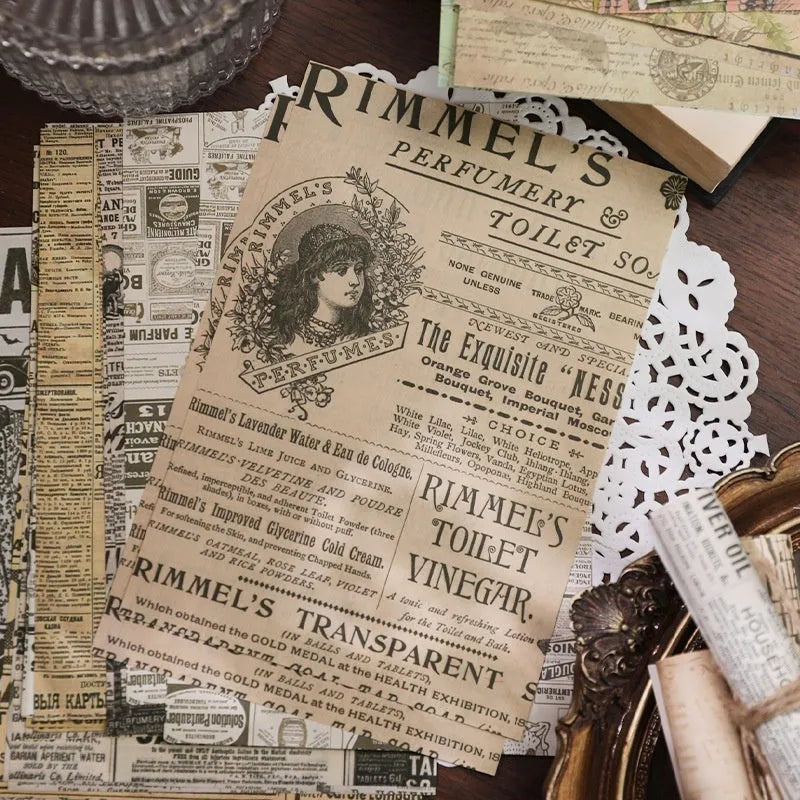Retro classical letters paper decoration for journals in vintage colours