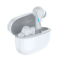 Wireless in-ear ANC Bluetooth headset in black, with earbud and charging accessory, on plain background