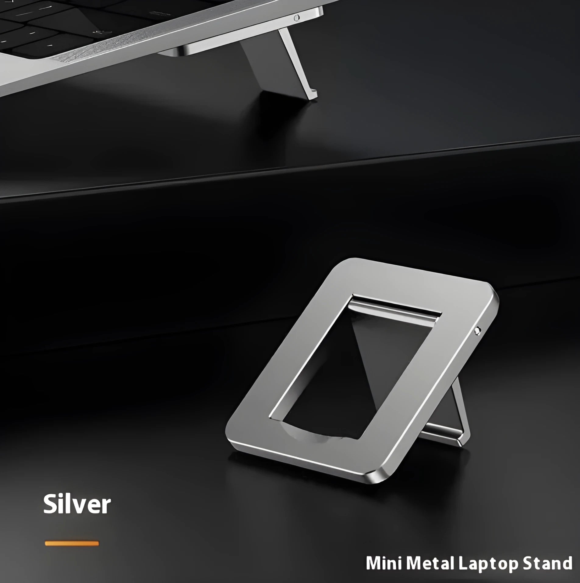 Compact folding aluminum alloy laptop stand bracket in silver and white colours