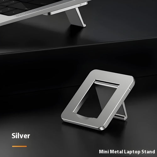Compact folding aluminum alloy laptop stand bracket in silver and white colours