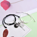 Magnetic couple suction bracelets pair with alloy electroplated finish showing various symbolic designs