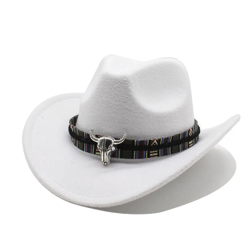 Western cowboy hat with bell crown style in polyester fabric, M size 56-58cm