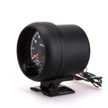 Black plastic automotive tachometer with blue-lit dial showing 0-8000 RPM scale.