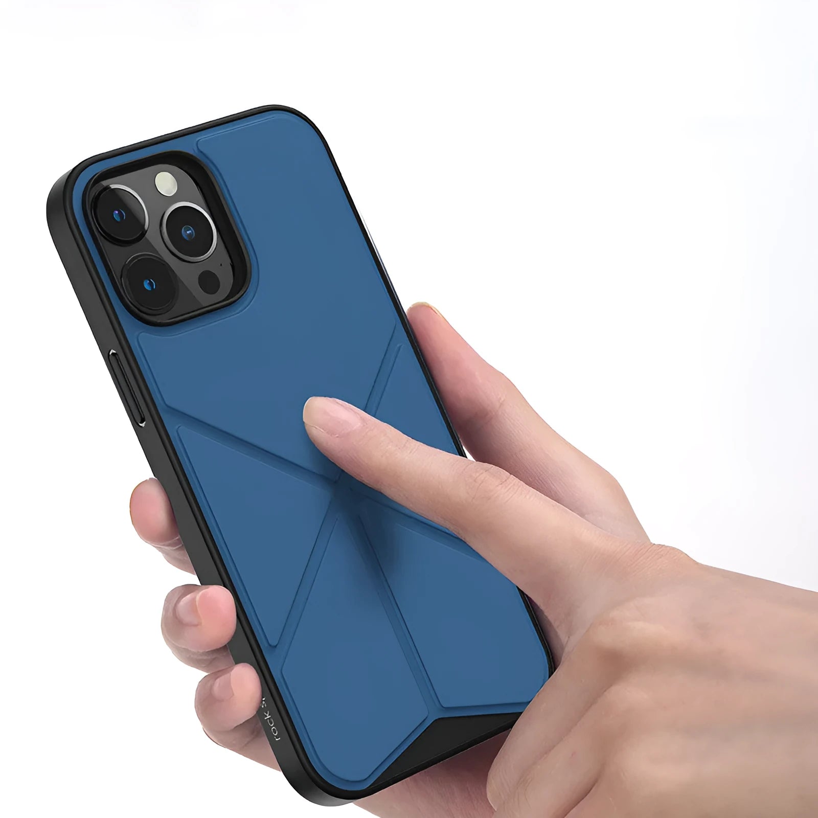 Clear TPU iPhone 13 case with solid colour black backing showing device compatibility