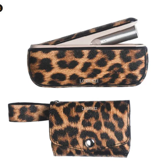 Light luxury protective storage bag with adjustable shoulder strap in leopard print or yellow