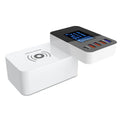 White multi USB port fast charger with 1.5 metre cable and optional plug adapters