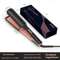 White ceramic hair straightener with temperature display showing 207°C setting