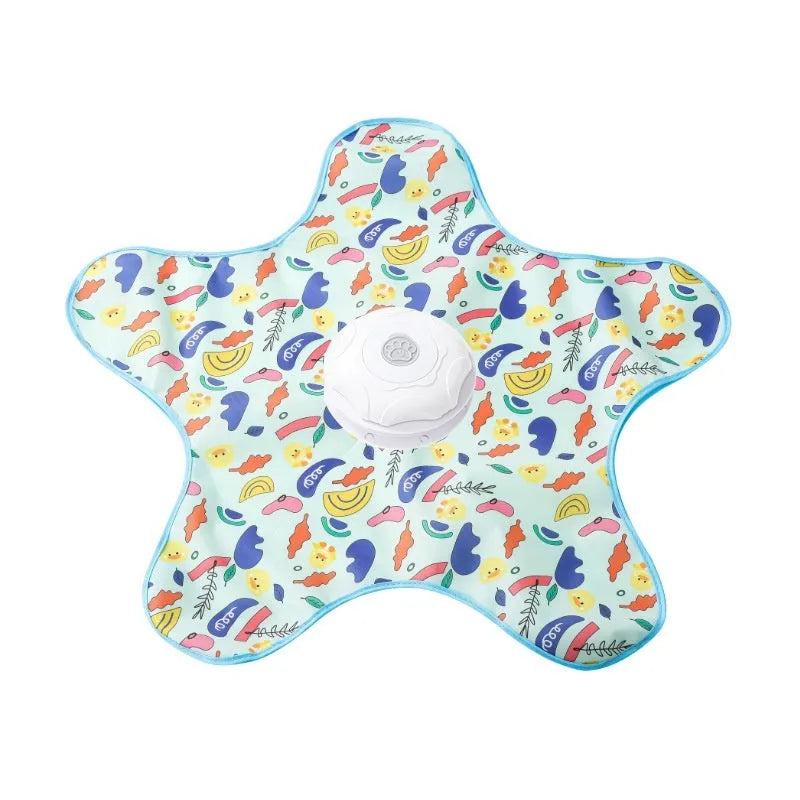Smart cat hunting cover electric toy in blue with fish design, made from PP material