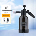 Black hand-held 2 litre foam sprayer watering can with comfortable handle for car washing and plant watering