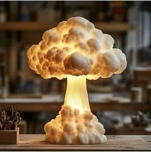 Atomic bomb explosion mushroom cloud shaped table lamp with USB power connector