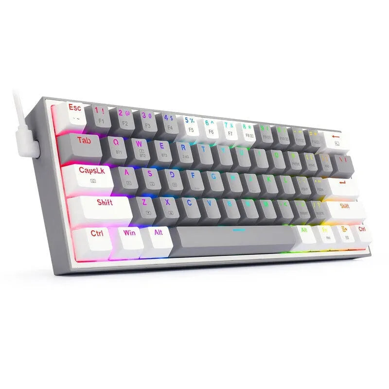 k617 RGB backlit mechanical keyboard with dual keycaps in white pink colour option