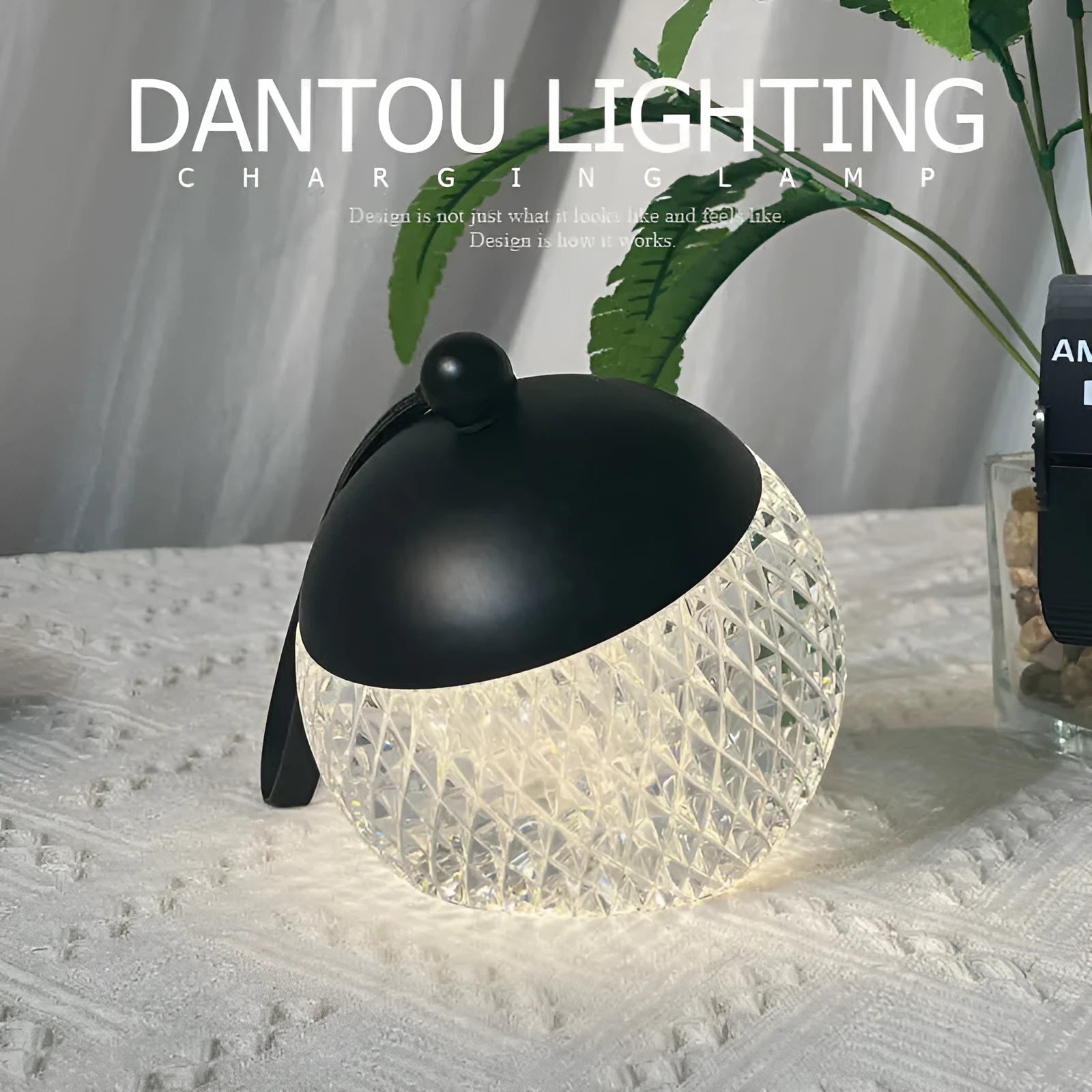 Touch control dimmable LED desk lamp in aluminium and acrylic, 12 cm diameter