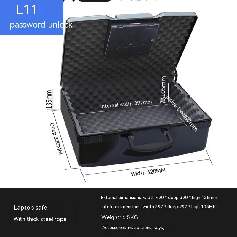 Portable mechanical combination safe with steel construction for document security
