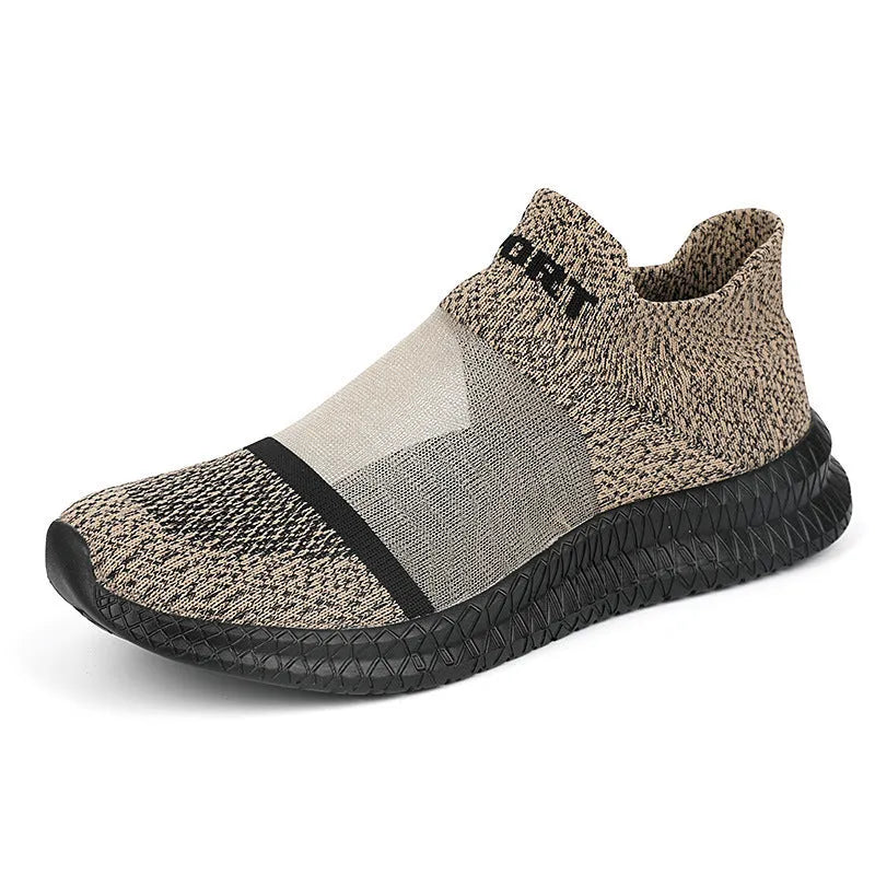Flyknit breathable sock shoes in low-top lace-up design with round toe and tassel details