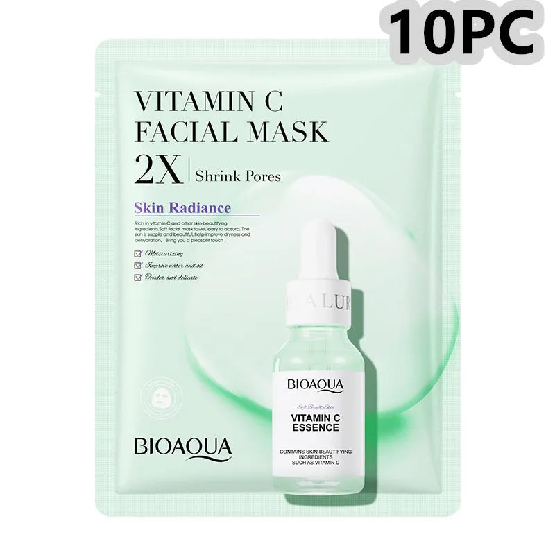Collagen and hyaluronic acid facial sheet mask in 30g gel format with Vitamin C and Centella Asiatica options