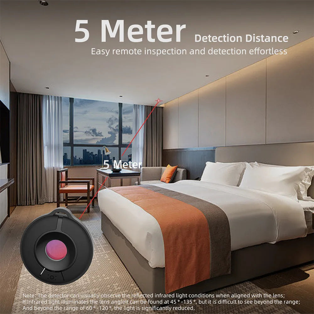 Infrared camera detector with compact design for hidden camera scanning