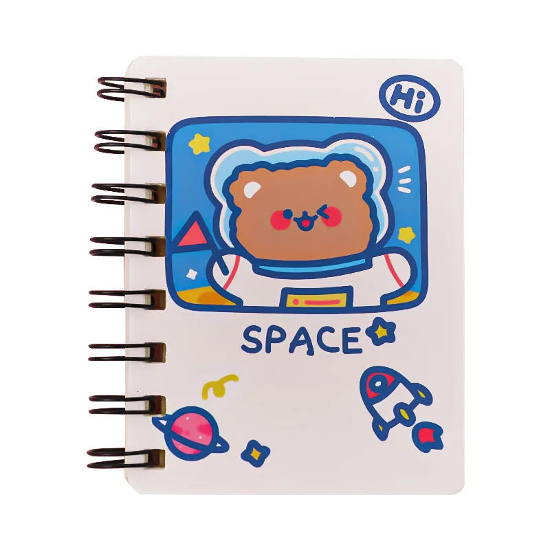 Astronaut series pocket flipper notebook in 10.5cm by 8cm size showing one of four cover design options.
