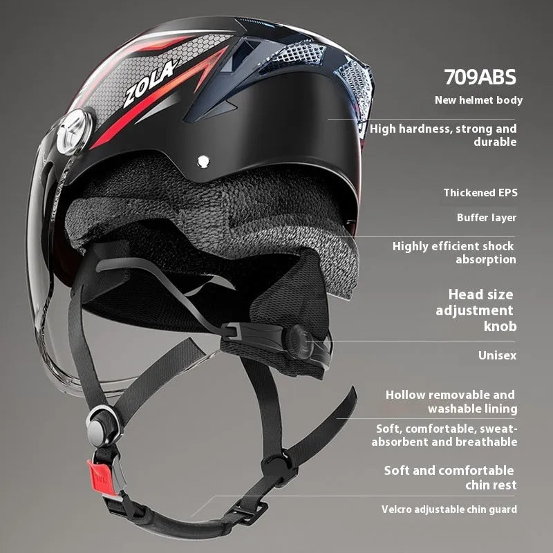 Children's 3C safety helmet in ABS construction with universal fit for motorcycle and bicycle riding
