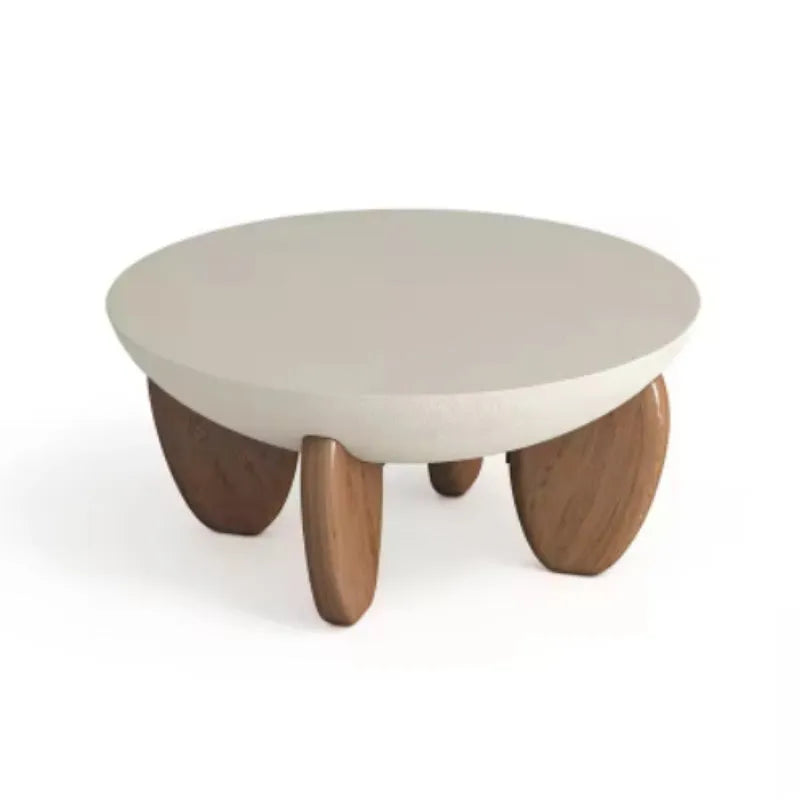 White solid wood coffee table with adjustable height and storage compartment.