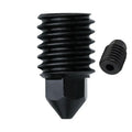 Bambu Lab A1 Mini hot end nozzle assembly set with four hardened steel nozzles and black silicone sleeves