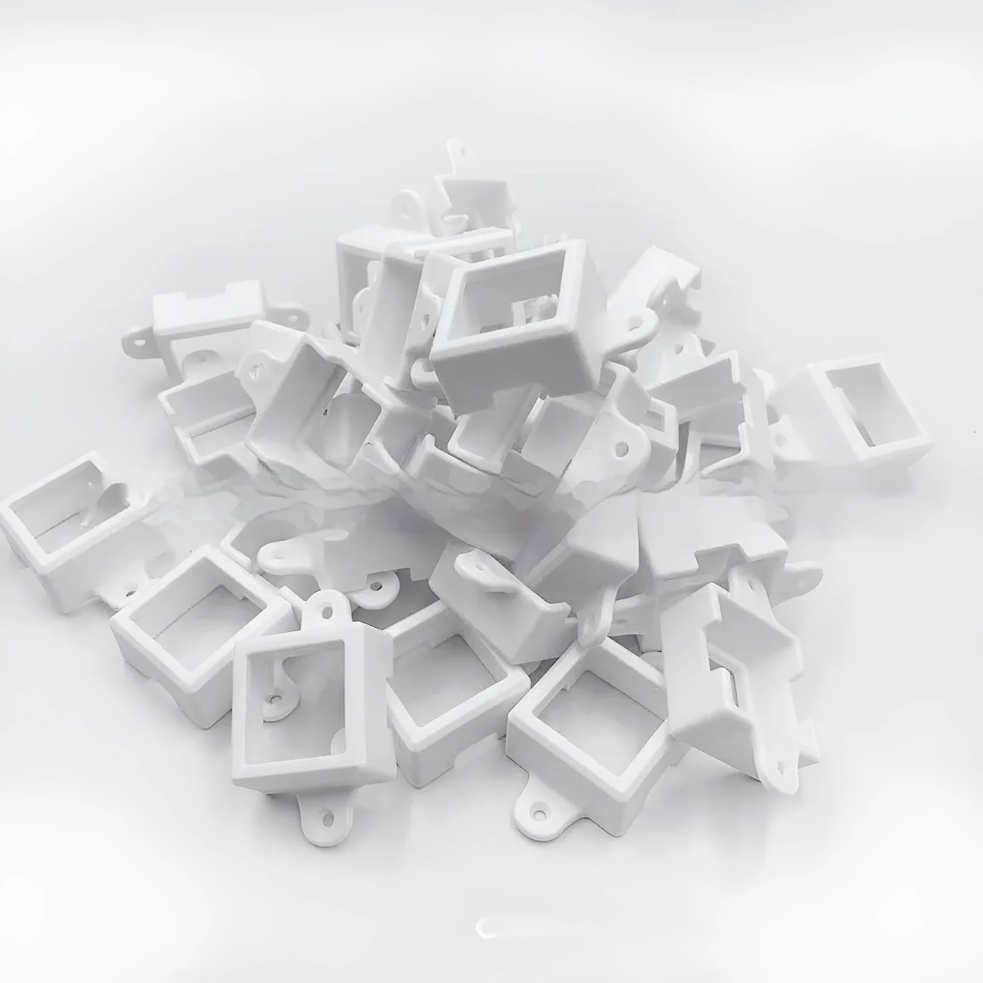 White plastic LED light bracket lampshade measuring 1.7cm by 6cm