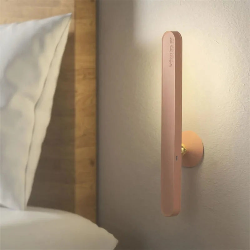 Geometric design desk lamp with magnetic suction base and touch controls in white colour