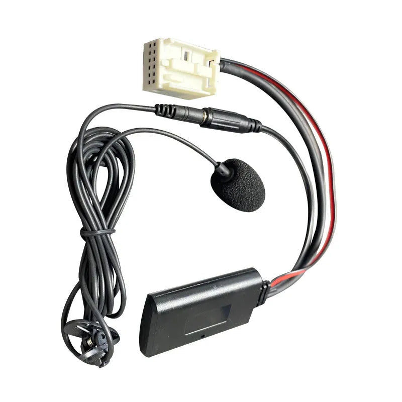 Bluetooth auxiliary cable for Peugeot and Citroen RD4 car stereo systems with optional microphone