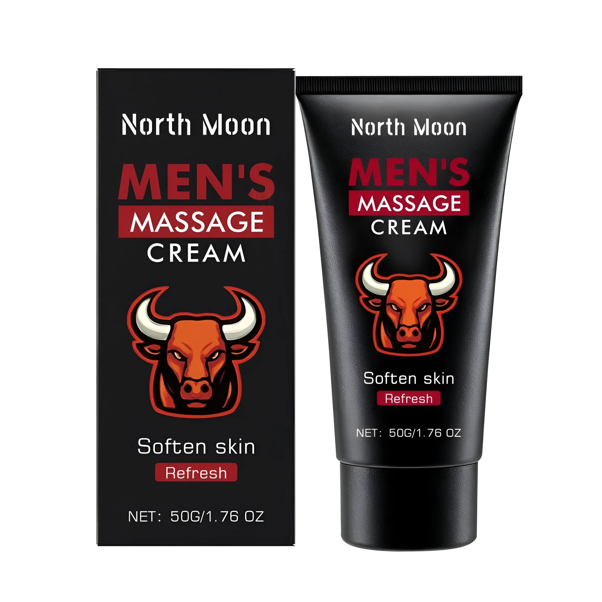 Men's massage cream 50g tube with ginseng root oil, Ginkgo biloba, tea tree oil and aloe extracts for body massage