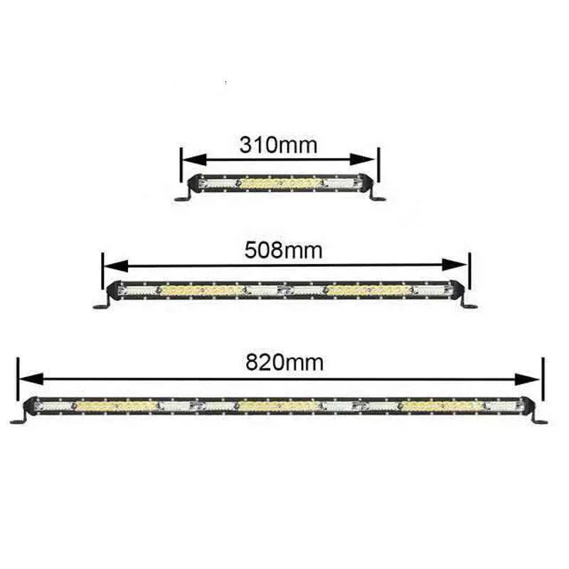 Ultra-thin white aluminium LED strip light bar for motocross vehicle roof