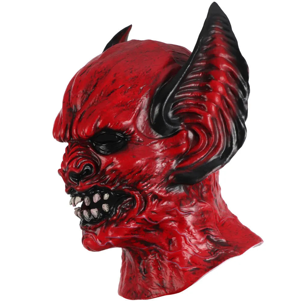 Red bat horror mask head cover made from RP foam for adult Halloween and Christmas costume parties