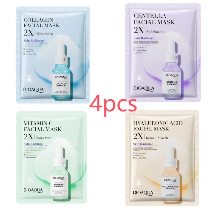Collagen and hyaluronic acid facial sheet mask in 30g gel format with Vitamin C and Centella Asiatica options