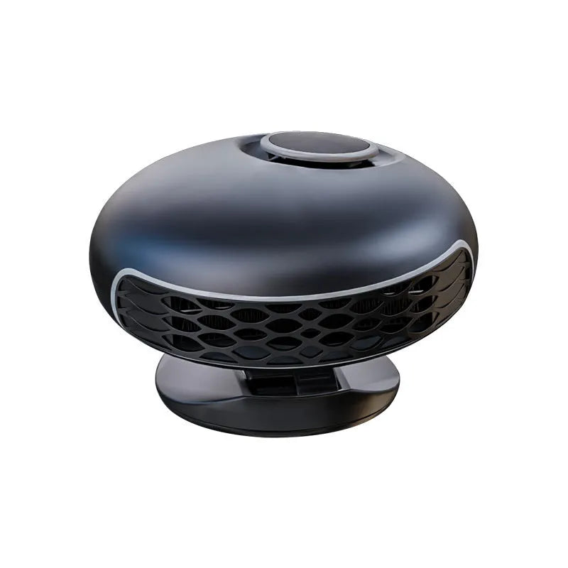 Black car warm air blower heater for windscreen defrosting with 130cm cable