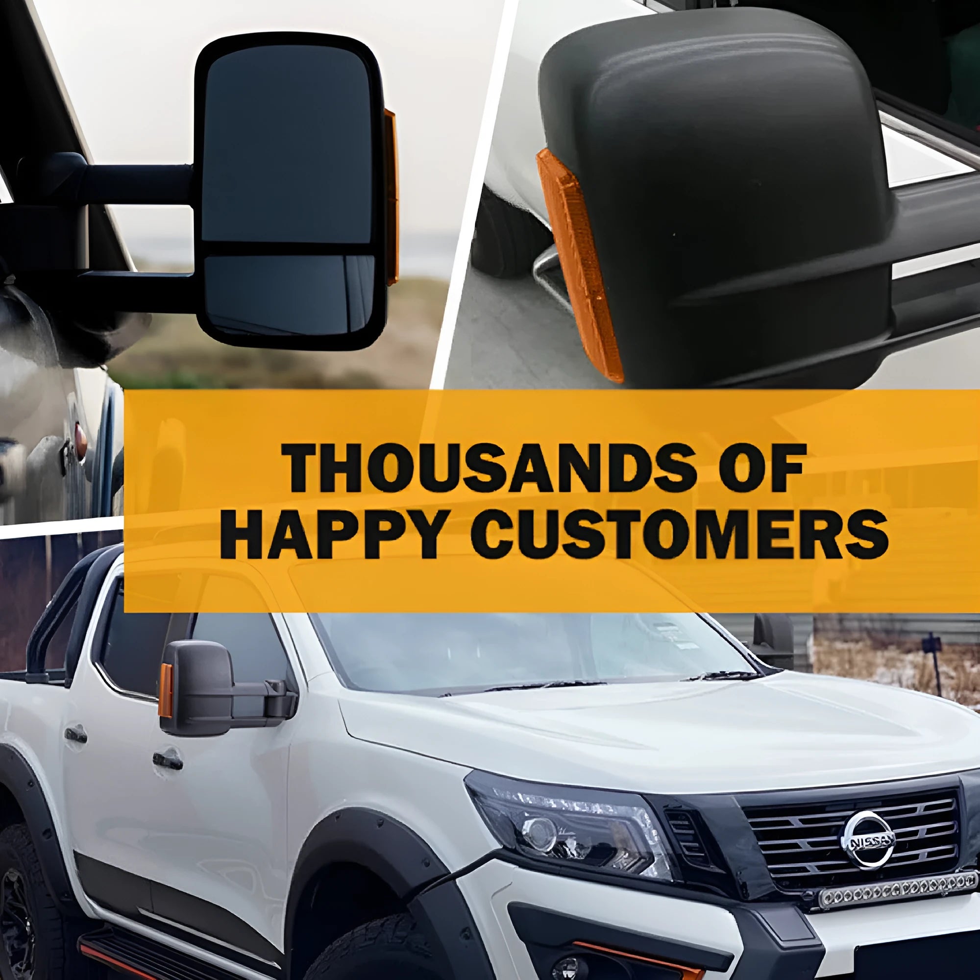 Black electric exterior rear view mirror with indicator light for Nissan NP300 D23 2015 onwards